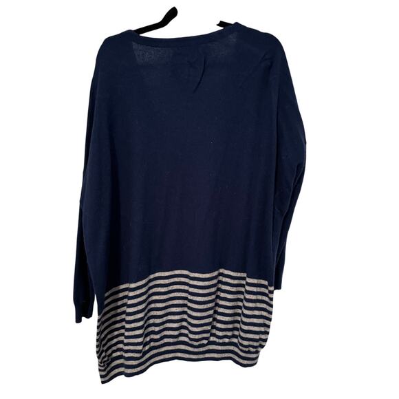 Vineyard Vines Oversized Striped V-Neck Wool/Cashmere Sweater- Size XL - Picture 6 of 7